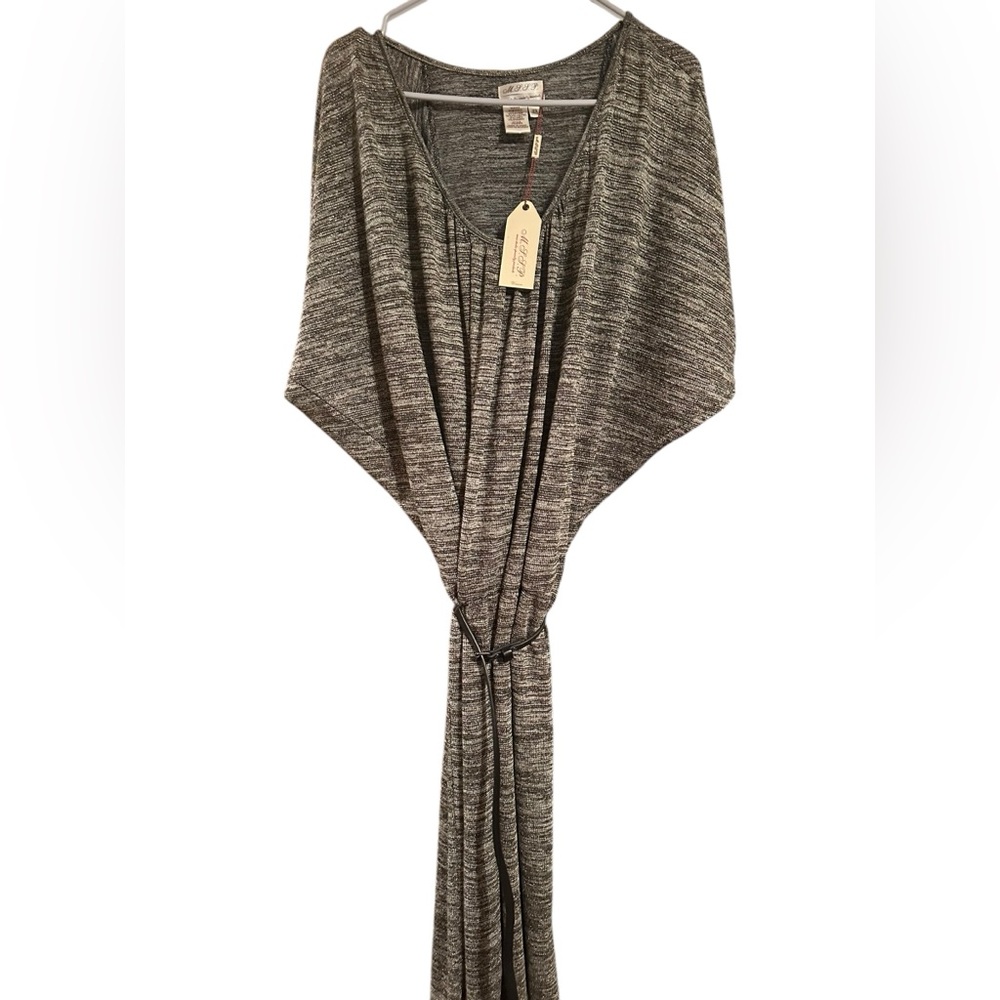 Max Studio speciality Women Gray Casual belted sweater Dress XXL NWT